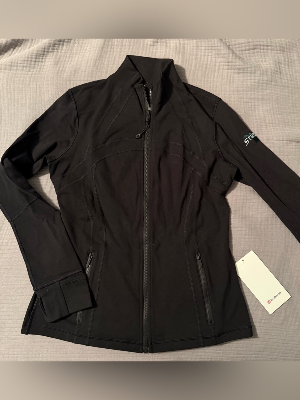 Lululemon x Michigan State Define Black Zippered Fitted Jacket Sz 12 NWT MSU